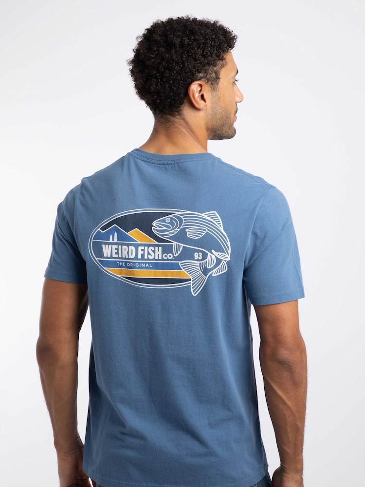 Weird Fish Blue Coarse Fishing Front Print Graphic T-Shirt - Image 1 of 6 Weird Fish Blue Coarse Fishing Front Print Graphic T-Shirt - Image 1 of 6