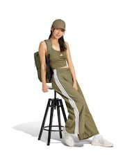 adidas Green Essentials 3-Stripes Lifestyle Woven Parachute Tracksuit Bottoms - Image 3 of 7