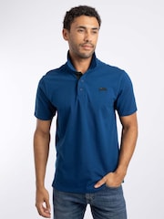 Weird Fish Blue Miles Pique Cotton Polo Shirt - Image 1 of 6