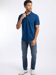 Weird Fish Blue Miles Pique Cotton Polo Shirt - Image 3 of 6