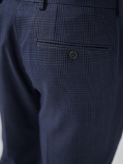 Navy Blue Slim Check Suit: Trousers - Image 4 of 5