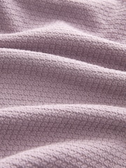Purple Knitted Bubble Textured Regular Fit Polo Shirt - Image 7 of 7