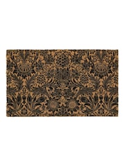 Morris & Co Black Sunflower Coir Doormat - Image 2 of 3