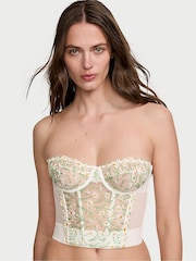 Victoria's Secret Daisy Embroidery White Corset Bra Top - Image 1 of 4