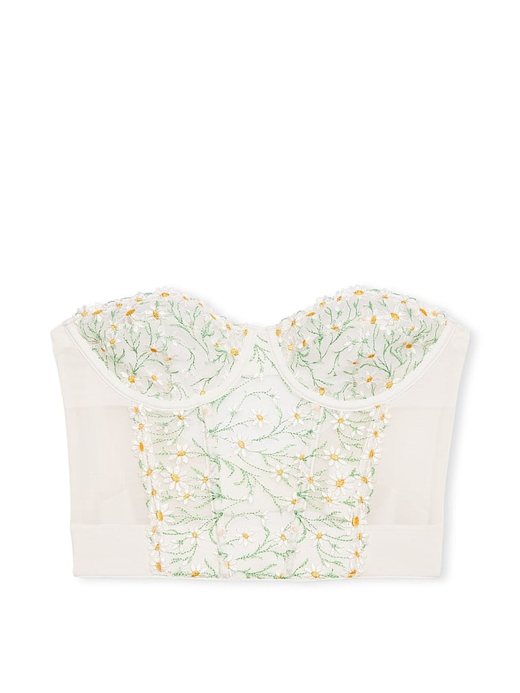 Victoria's Secret Daisy Embroidery White Corset Bra Top - Image 4 of 4