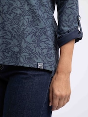 Синій - Weird Fish Rosalie Printed Jersey Polo Shirt - Image 5 of 5