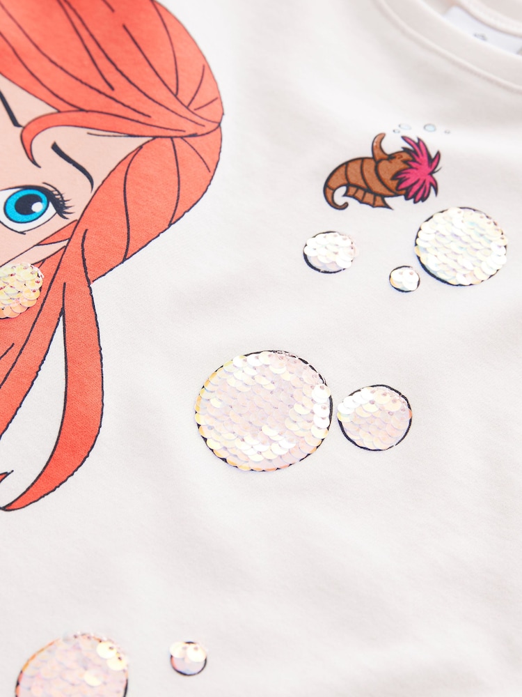 Blue Disney Little Mermaid 100% Cotton T-Shirt and Cycle Shorts Set (3mths-7yrs) - Image 3 of 3