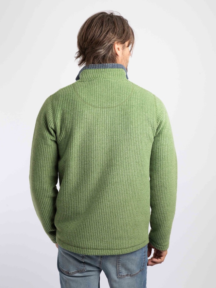 Zeytun Yaşıl - Weird Fish Newark Quarter Zip Grid fleeces - 4şəkildən 2 şəkil