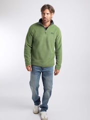 Zeytun Yaşıl - Weird Fish Newark Quarter Zip Grid fleeces - 4şəkildən 3 şəkil