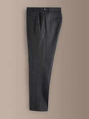 Noir - Signature Tailored Fit Marzotto Italian Wool Patterned Tuxedo Suit Trousers - Image 2 de 5