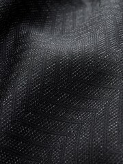 Crno - Signature Elegantno krojen Marzotto italijanski vuneni sa uzorkom Pantalone od smoking odela - Slika 9 od 9