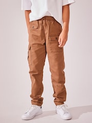 Tan Brown 100% Cotton Cargo Trousers (3-16yrs) - Image 1 of 7