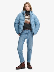 Superdry Blue Hoodie Sports Puffer Jacket - Image 3 of 8