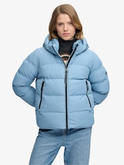 Superdry Blue Hoodie Sports Puffer Jacket - Image 4 of 8