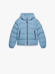Superdry Blue Hoodie Sports Puffer Jacket - Image 6 of 8