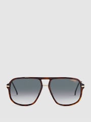 Reiss Green Carrera Eyewear Rectangular Tortoiseshell Sunglasses - Image 1 of 4