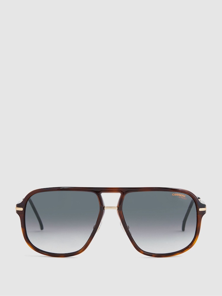 Reiss Green Carrera Eyewear Rectangular Tortoiseshell Sunglasses - Image 1 of 4