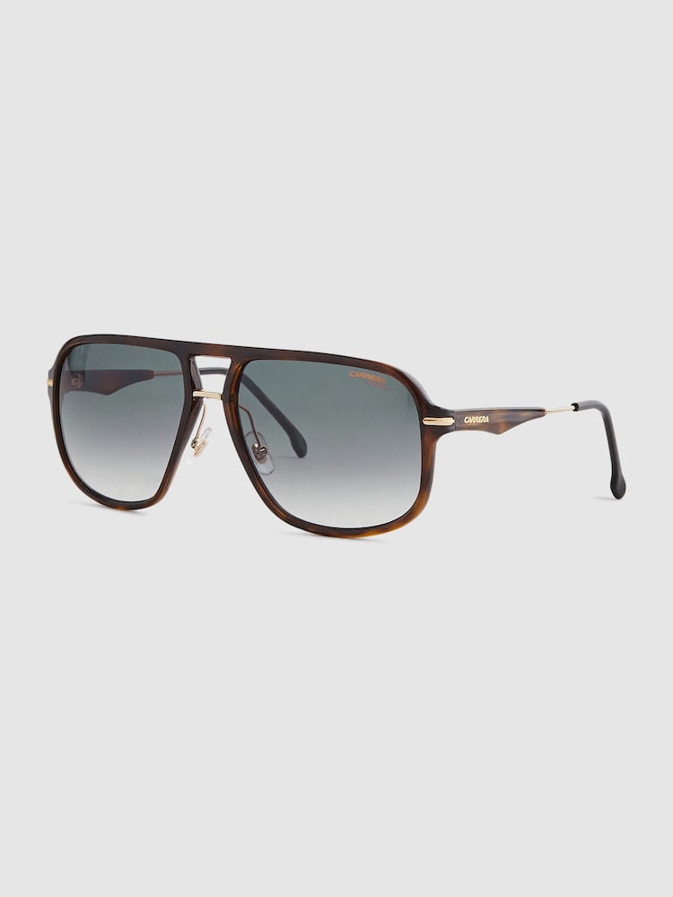 Reiss Green Carrera Eyewear Rectangular Tortoiseshell Sunglasses - Image 2 of 4