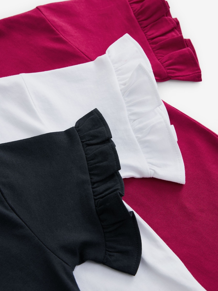 Bordo/bela - Baker by Ted Baker 100% Bombažna majica 3 Pakiranje - Slika 4 iz 4