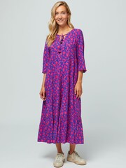 Aspiga Blue Emma Light Weight EcoVero™ Midi Dress - Image 3 of 4