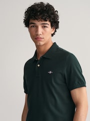 GANT Tartan Green Regular 100% Cotton Shield Polo Shirt - Image 3 of 4