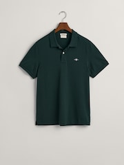 GANT Tartan Green Regular 100% Cotton Shield Polo Shirt - Image 4 of 4