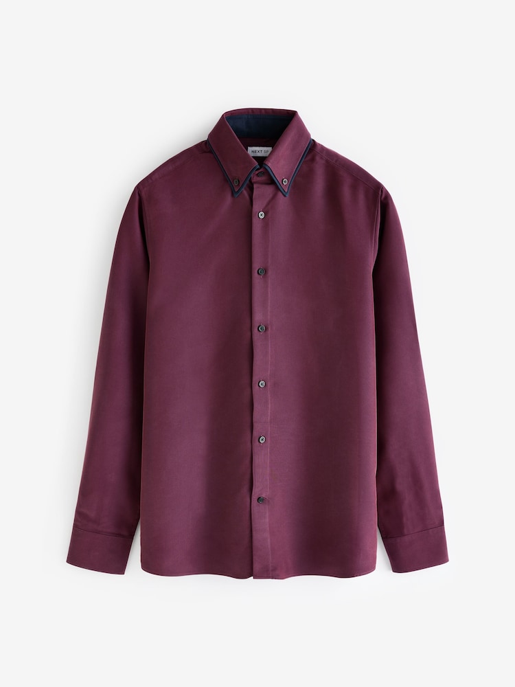 Burgundy Red Double Collar Oxford Shirt - Image 1 of 1