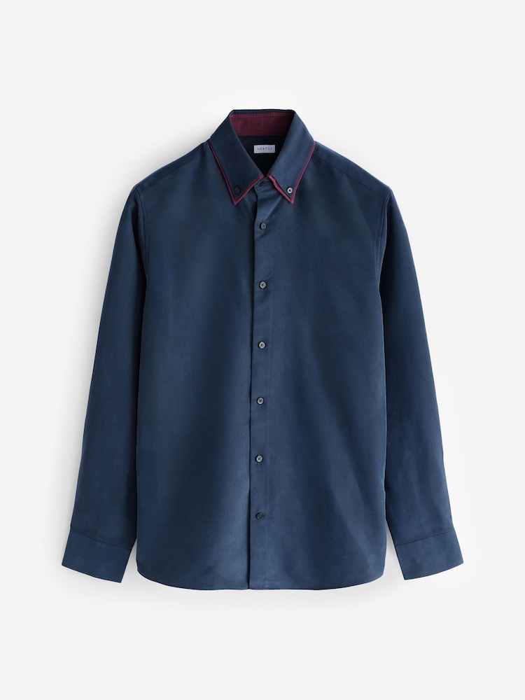 Navy Blue Double Collar Oxford Shirt - Image 1 of 1