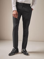 Black Slim Machine Washable Plain Front Smart Trousers - Image 1 of 4