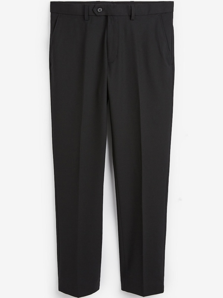 Black Slim Machine Washable Plain Front Smart Trousers - Image 2 of 4