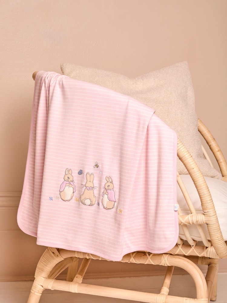 JoJo Maman Bébé Flopsy Bunny Print Reversible Jersey Shawl - Image 1 of 4