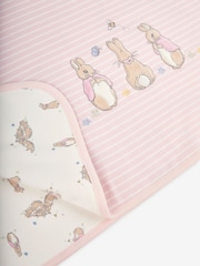 JoJo Maman Bébé Flopsy Bunny Print Reversible Jersey Shawl - Image 4 of 4