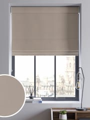 Dark Natural 100% Cotton Made To Measure Roman Blinds - Image 2 of 2