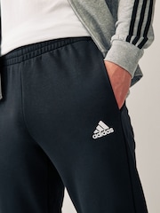 adidas Grey Sportswear Basic 3-Stripes French Terry Tracksuit - Image 4 of 8