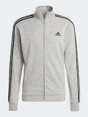 adidas Grey Sportswear Basic 3-Stripes French Terry Tracksuit - Image 7 of 8