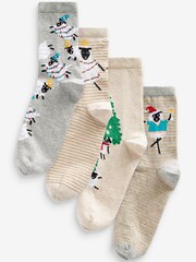 Sheep Christmas Ankle Socks 4 Pack - Image 1 of 5
