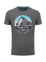 Weird Fish Grey Mountain Top Front Print Graphic T-Shirt - Image 5 of 6