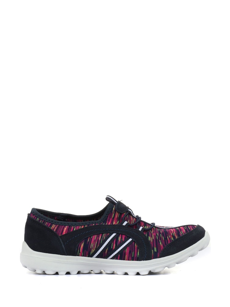 Multicolor azul marino - Zapatillas de deporte sin cierres ligeras de corte ancho de mujer de Pavers - Imagen 1 de 5