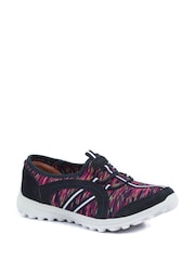 Multicolor azul marino - Zapatillas de deporte sin cierres ligeras de corte ancho de mujer de Pavers - Imagen 2 de 5