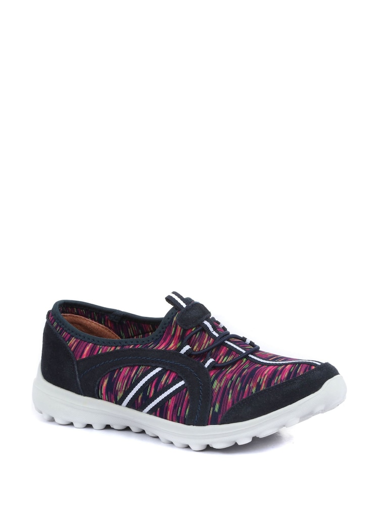 Multicolor azul marino - Zapatillas de deporte sin cierres ligeras de corte ancho de mujer de Pavers - Imagen 2 de 5