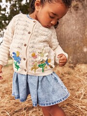 Ecru Marl Flower Cardigan (3mths-7yrs) - Image 1 of 1