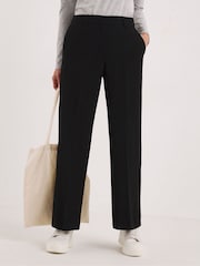 JD Williams Black PVL Wide Leg Trousers - Image 1 of 4