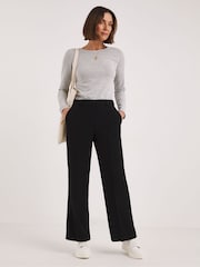 JD Williams Black PVL Wide Leg Trousers - Image 3 of 4