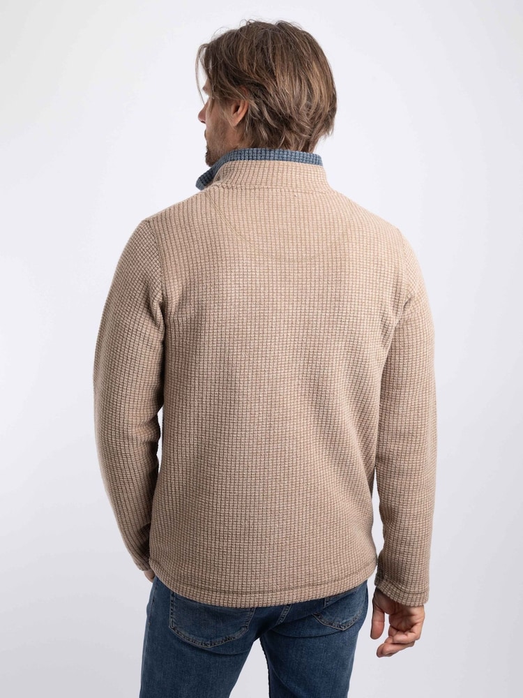 Tan Brown - Weird Fish Newark Quarter Zip Grid fleeces - 5şəkildən 2 şəkil