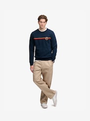 Superdry Blue Outdoor Stripe Logo Relaxed Sweatshirt - Image 3 of 6