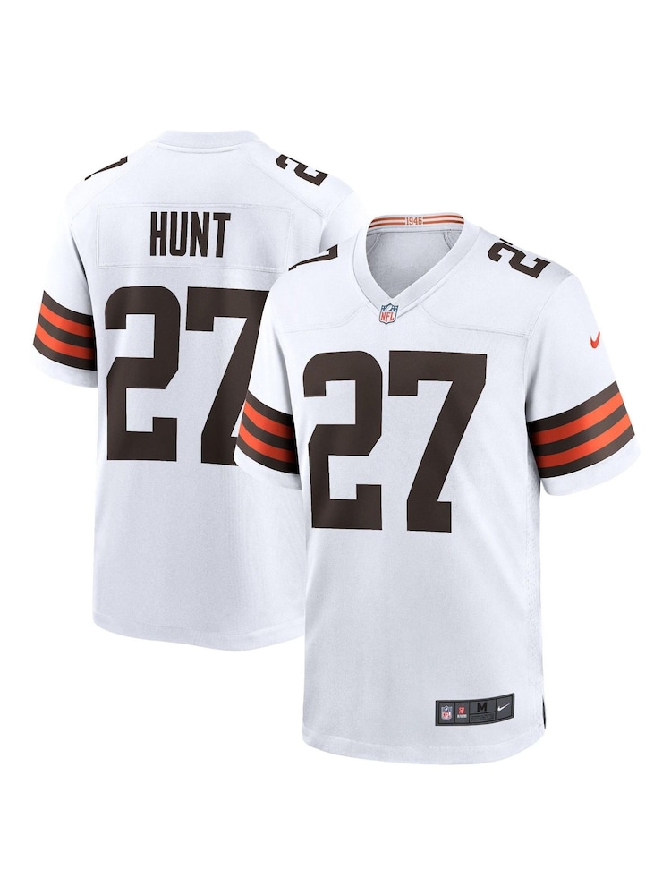 Nike White NFL Cleveland Browns Game Road Jersey - Kareem Hunt - Image 1 of 3