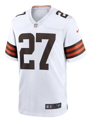 Nike White NFL Cleveland Browns Game Road Jersey - Kareem Hunt - Image 2 of 3