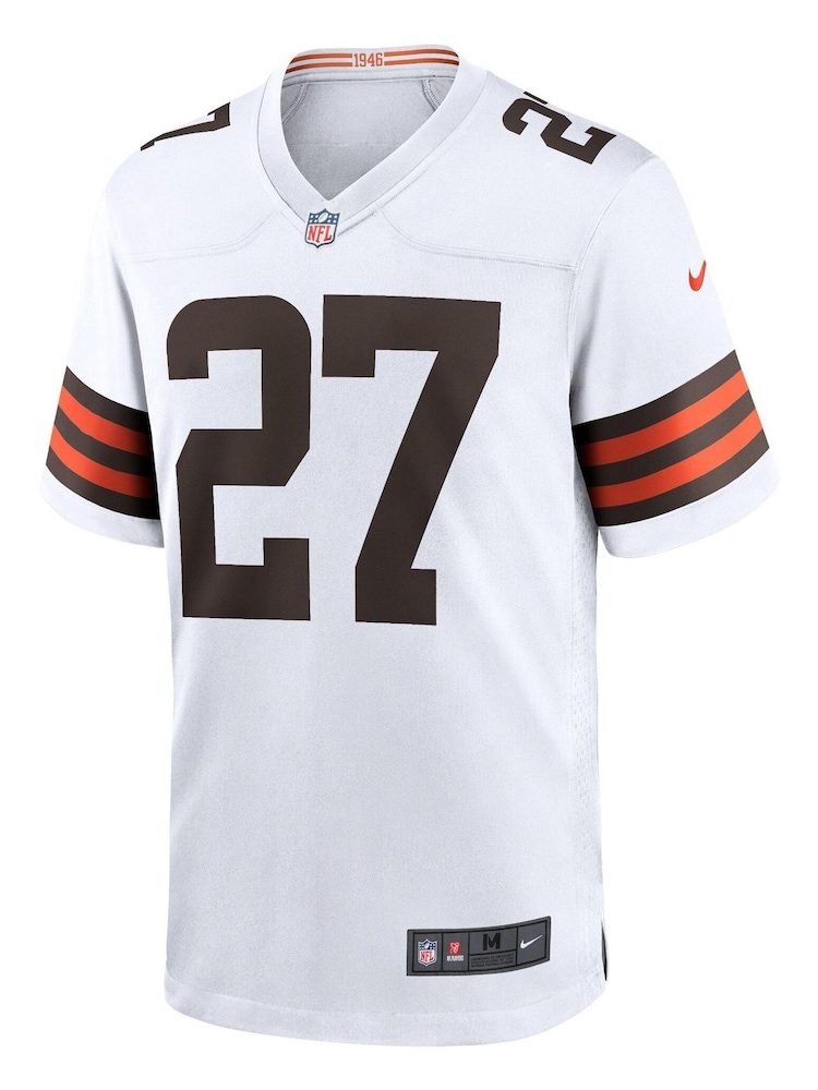 Nike White NFL Cleveland Browns Game Road Jersey - Kareem Hunt - Image 2 of 3