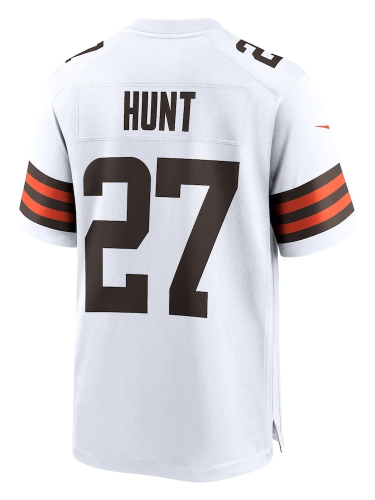 Nike White NFL Cleveland Browns Game Road Jersey - Kareem Hunt - Image 3 of 3