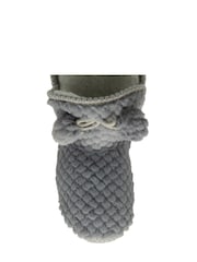Dunlop Grey Ladies Waffle Bootee Slippers - Image 4 of 4